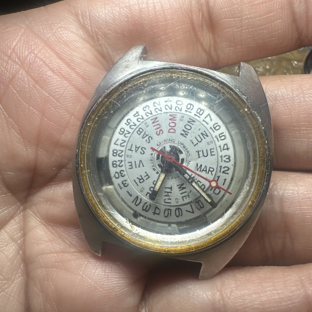 VTG Seiko 5 Automatic 6119-8140 Men's Watch Case & Movement 36.8mm For Parts